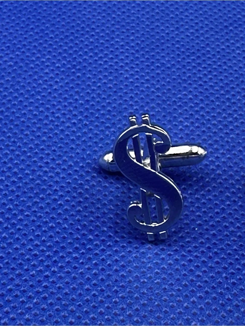 Swank Silver Tone Dollar Sign Cufflinks
